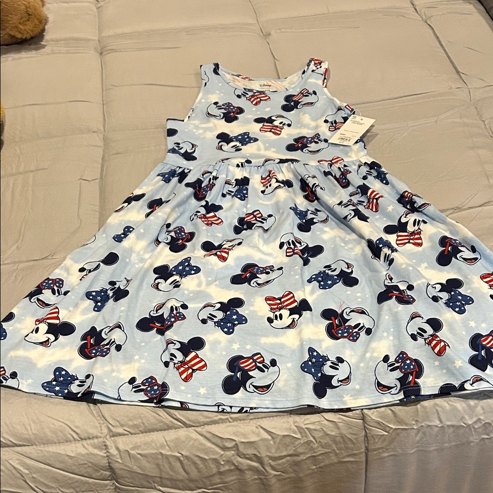 Disney Kids Dress - Light Blue with Mickey Mouse Pattern